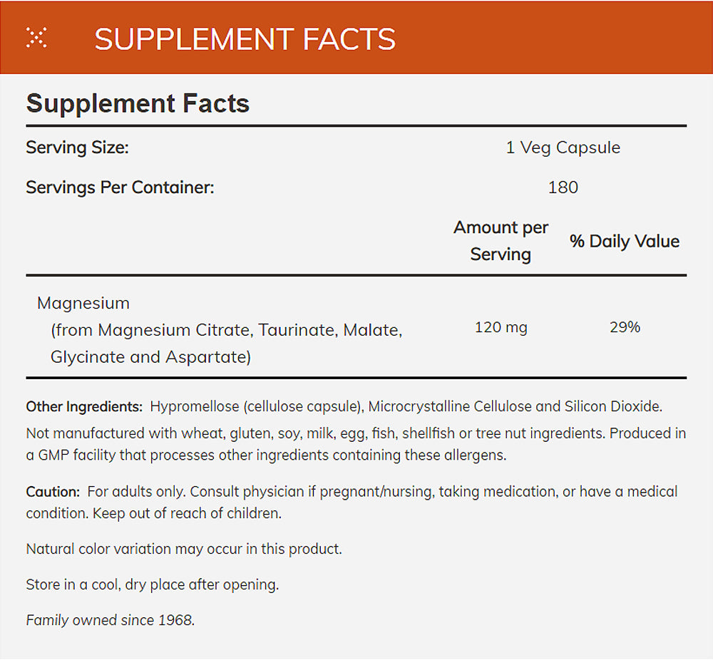 NOW Supplements, Magnesium Transporters with 5 Forms of Magnesium for Optimal Bioavailability, 180 Veg Capsules - Bloom Concept