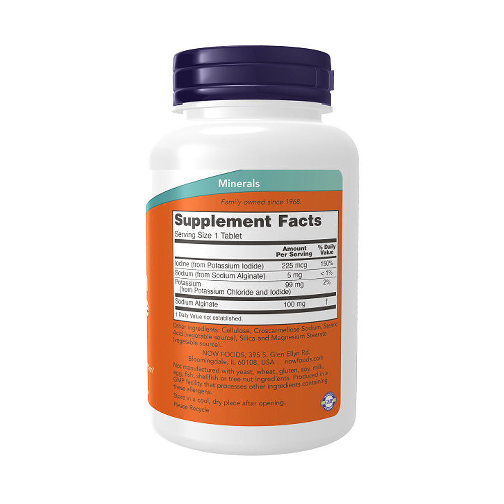 NOW Supplements, Potassium plus Iodine, Supports Electrolyte Balance*, Thyroid Support*, 180 Tablets - Bloom Concept