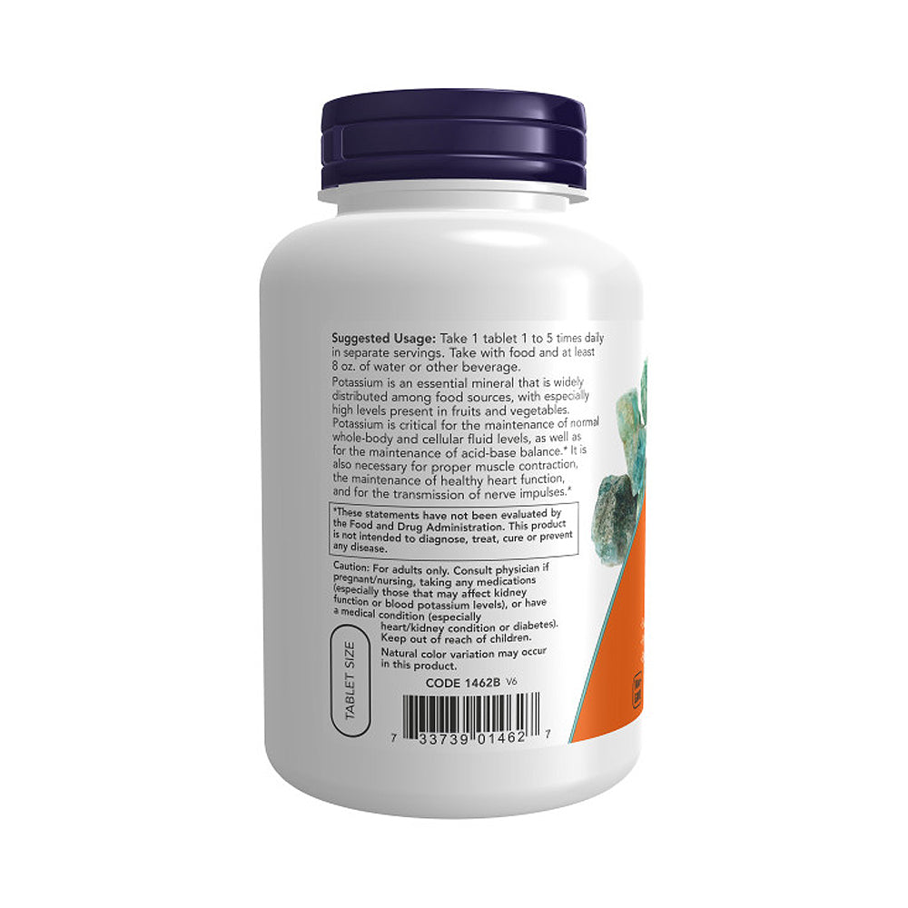 NOW Supplements, Potassium Gluconate 99mg, Easier to Swallow, Essential Mineral*, 250 Tablets - Bloom Concept