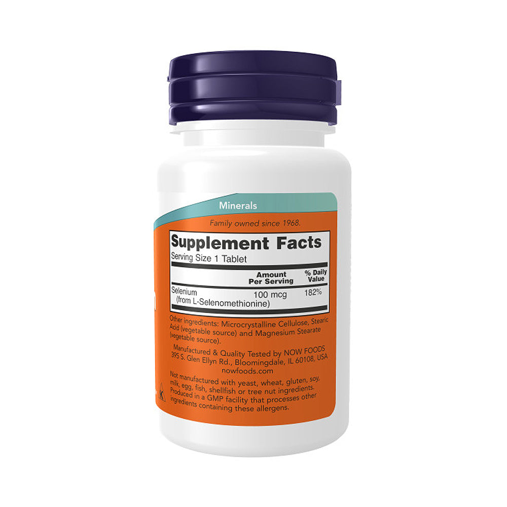NOW Supplements, Selenium (L-Selenomethionine) 100 mcg, Essential Mineral*, 100 Tablets - Bloom Concept