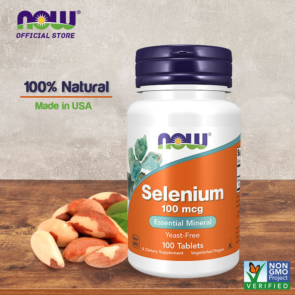 NOW Supplements, Selenium (L-Selenomethionine) 100 mcg, Essential Mineral*, 100 Tablets - Bloom Concept
