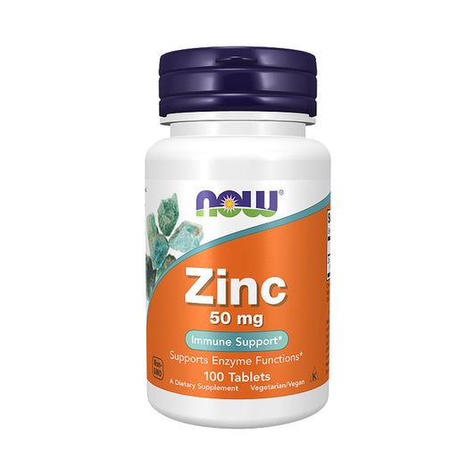 NOW Supplements, Zinc (Zinc Gluconate) 50 mg, Supports Enzyme Functions*, Immune Support*, 100 Tablets - Bloom Concept