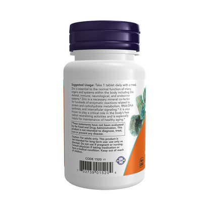 NOW Supplements, Zinc (Zinc Gluconate) 50 mg, Supports Enzyme Functions*, Immune Support*, 100 Tablets Vitamins &amp; Supplements NOW Foods USA