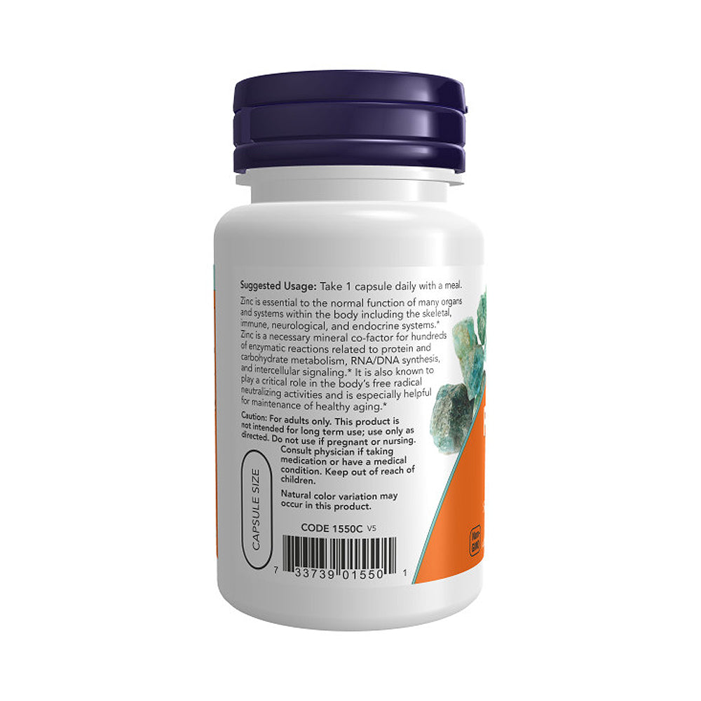 NOW Supplements, Zinc Picolinate 50 mg, Supports Enzyme Functions*, Immune Support*, 60 Veg Capsules - Bloom Concept
