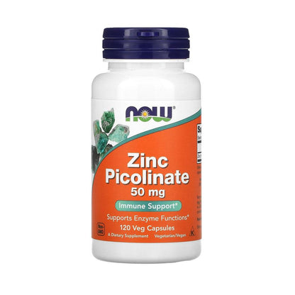 NOW Supplements, Zinc Picolinate 50 mg, Supports Enzyme Functions*, Immune Support*, 120 Veg Capsules Vitamins &amp; Supplements NOW Foods USA