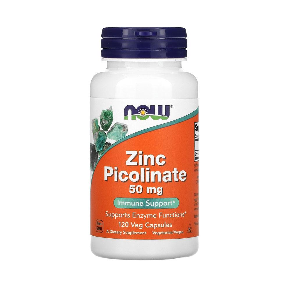 NOW Supplements, Zinc Picolinate 50 mg, Supports Enzyme Functions*, Immune Support*, 120 Veg Capsules - Bloom Concept