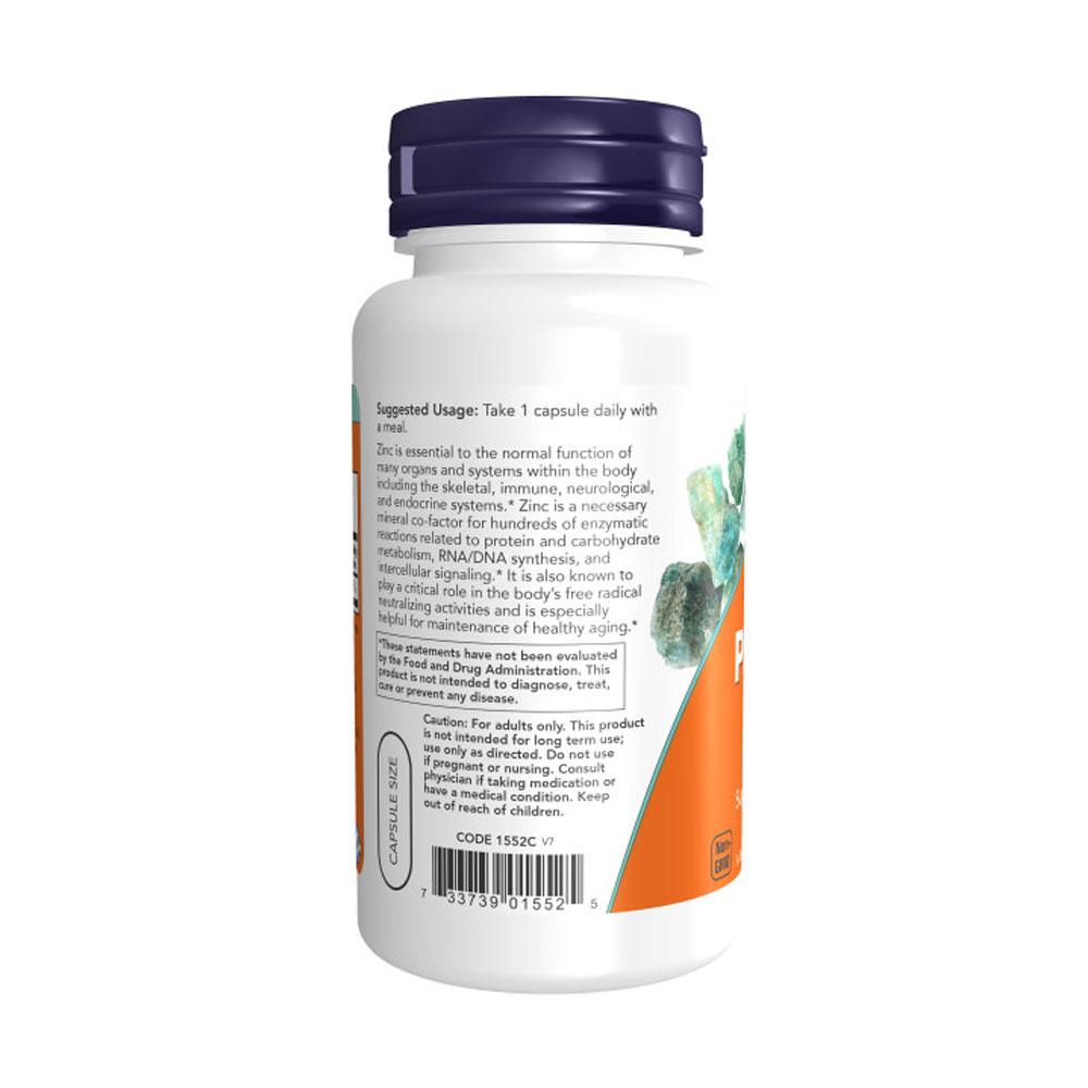 NOW Supplements, Zinc Picolinate 50 mg, Supports Enzyme Functions*, Immune Support*, 120 Veg Capsules - Bloom Concept