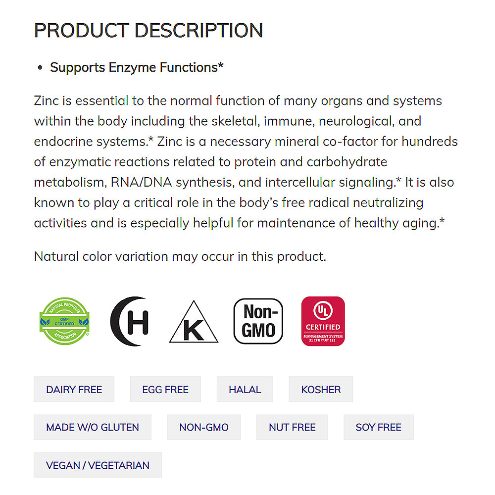 NOW Supplements, Zinc Picolinate 50 mg, Supports Enzyme Functions*, Immune Support*, 120 Veg Capsules - Bloom Concept