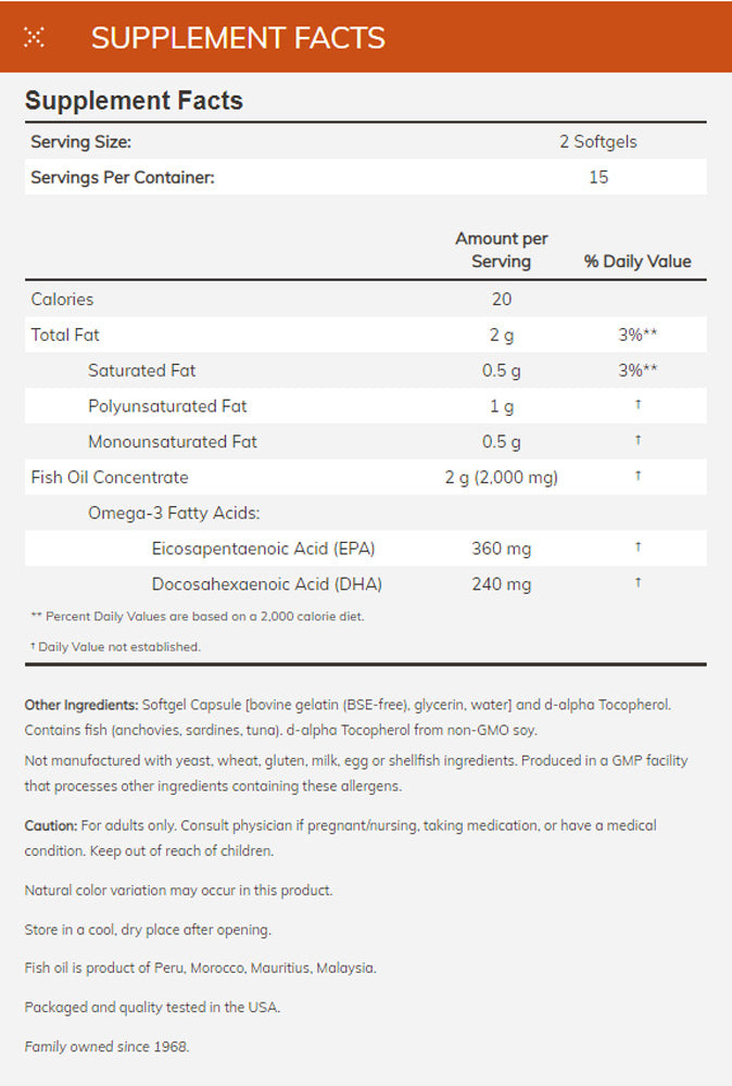 NOW Supplements, Omega-3 180 EPA / 120 DHA, Molecularly Distilled, Cardiovascular Support*, 30 Softgels - Bloom Concept