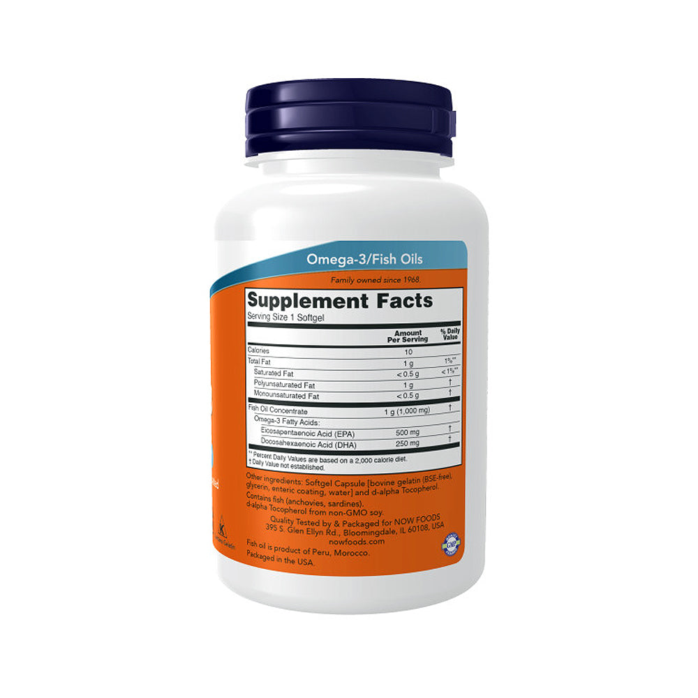NOW Supplements, Ultra Omega-3 Molecularly Distilled and Enteric Coated, 90 Softgels - Bloom Concept