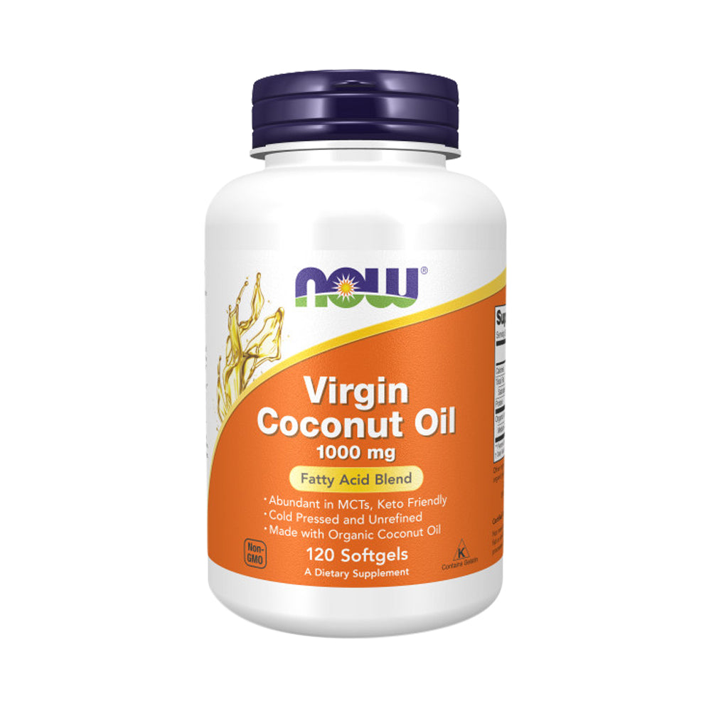 NOW Supplements, Virgin Coconut Oil 1000 mg, Cold Pressed and Unrefined, 120 Softgels - Bloom Concept