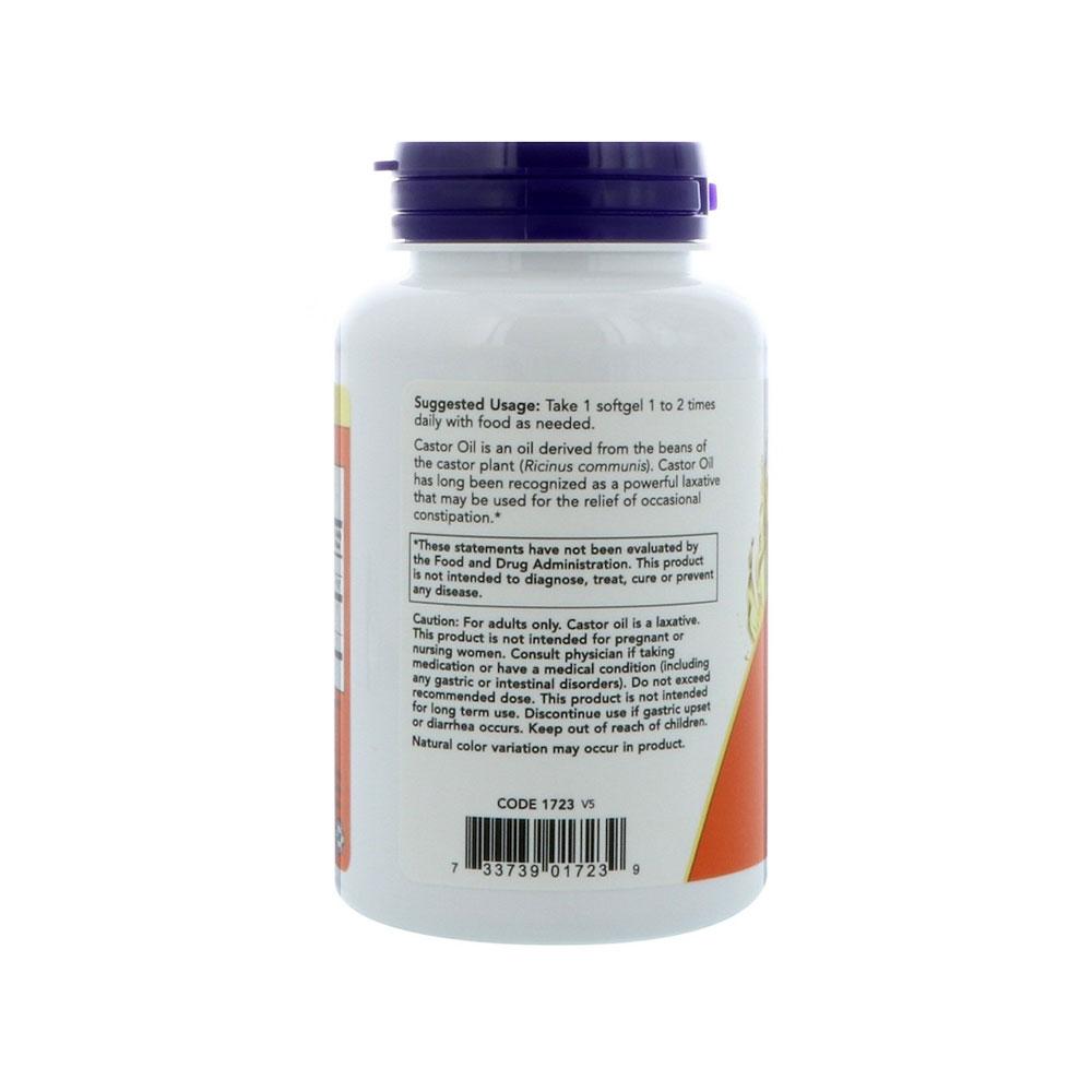 NOW Supplements, Castor Oil 650 mg with Fennel Oil, Natural Laxative*, 120 Softgels - Bloom Concept