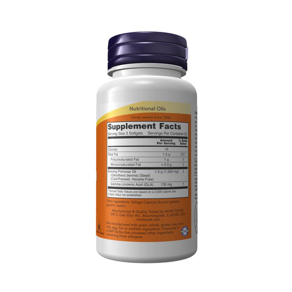 NOW FOODS Supplements, Evening Primrose Oil 500 mg with Naturally Occurring GLA (Gamma-Linolenic Acid), 100 Softgels - Bloom Concept