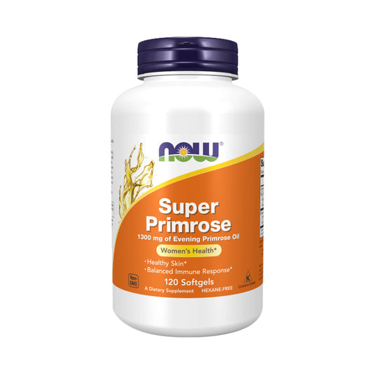 NOW Supplements, Super Primrose 1300 mg with Naturally Occurring GLA (Gamma-Linolenic Acid), 120 Softgels - Bloom Concept