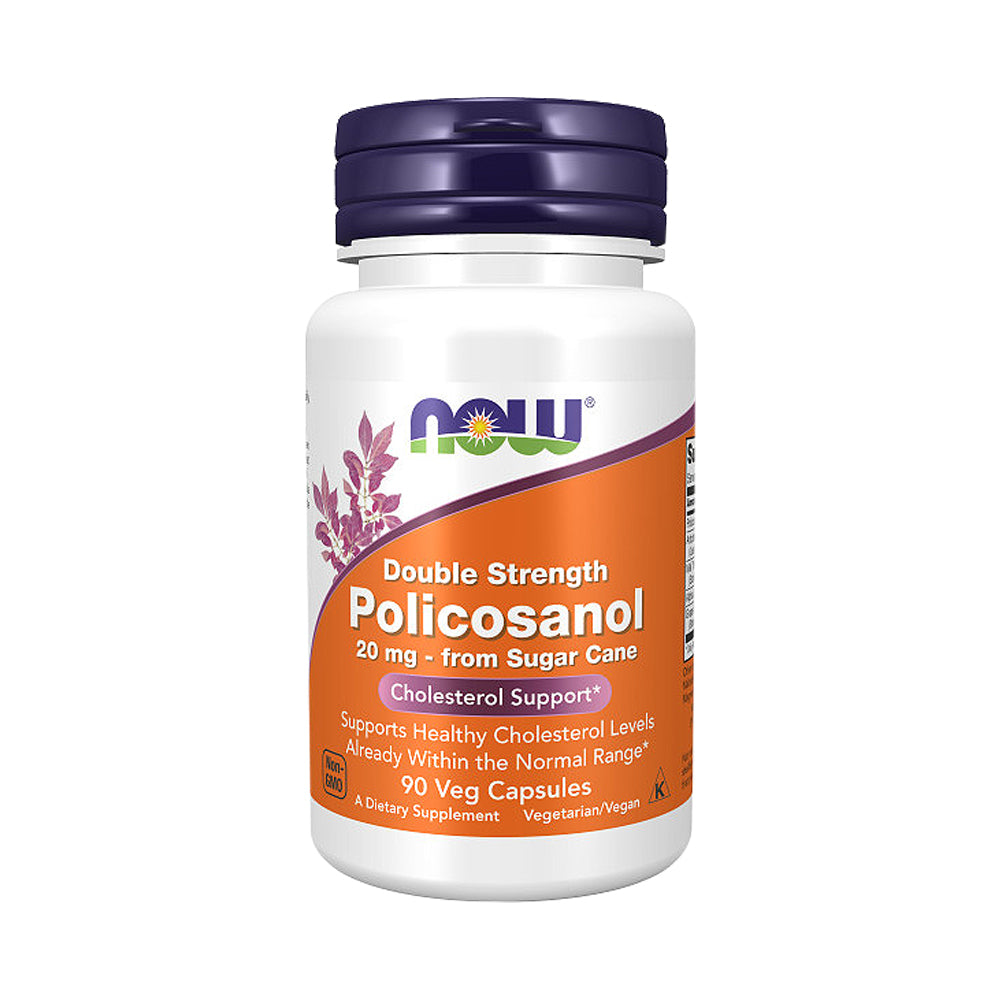 NOW Supplements, Policosanol 20 mg, Double Strength, Blend of Long-Chain Fatty alcohols (LCFAs) Derived from Sugar Cane, 90 Veg Capsules - Bloom Concept