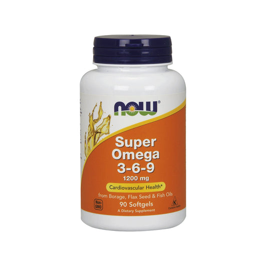 NOW Supplements, Super Omega 3-6-9 1200 mg with a blend of Fish, Borage and Flax Seed Oils, 90 Softgels - Bloom Concept