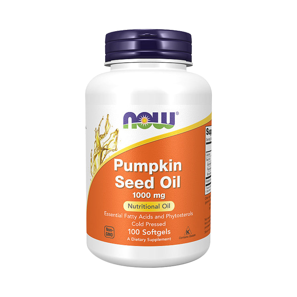 NOW Supplements, Pumpkin Seed Oil 1000 mg with Essential Fatty Acids and Phytosterols, Cold Pressed, 100 Softgels - Bloom Concept