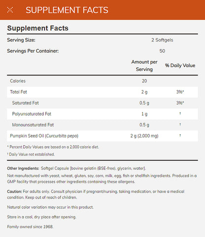 NOW Supplements, Pumpkin Seed Oil 1000 mg with Essential Fatty Acids and Phytosterols, Cold Pressed, 100 Softgels Vitamins &amp; Supplements NOW Foods USA
