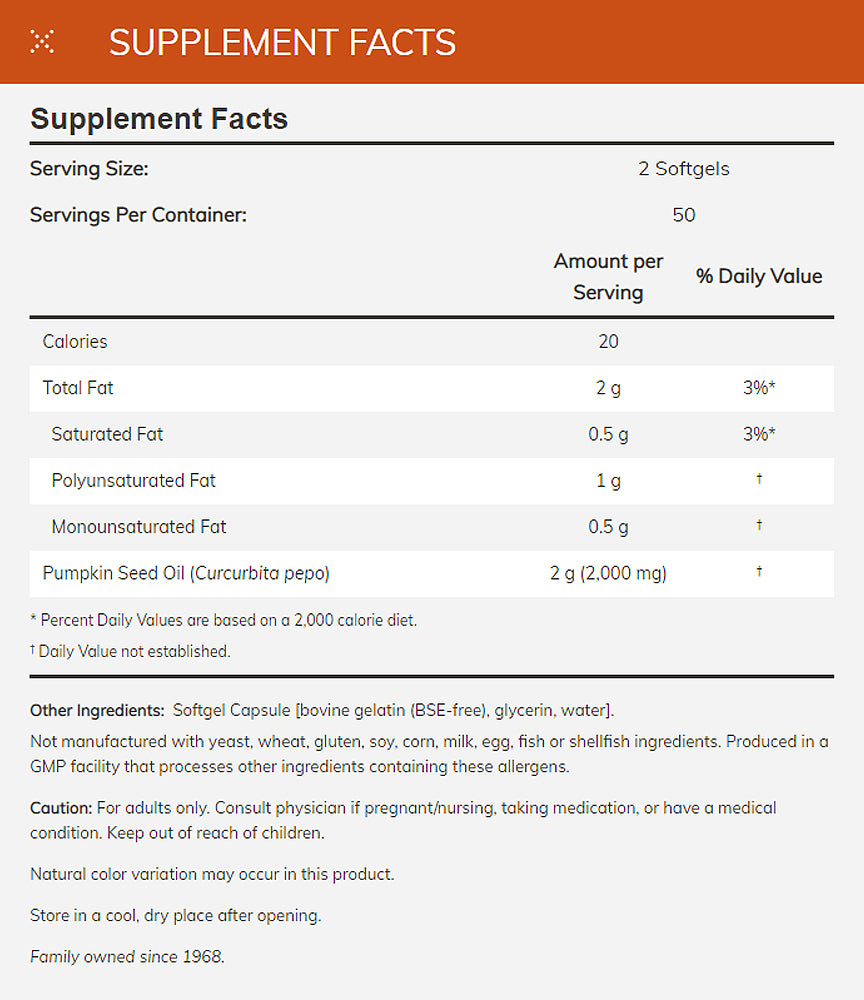 NOW Supplements, Pumpkin Seed Oil 1000 mg with Essential Fatty Acids and Phytosterols, Cold Pressed, 100 Softgels - Bloom Concept