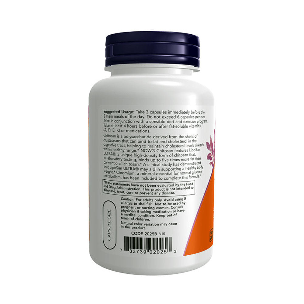 NOW Supplements, Chitosan 500 mg plus Chromium, Weight Management*, 120 Veg Capsules - Bloom Concept