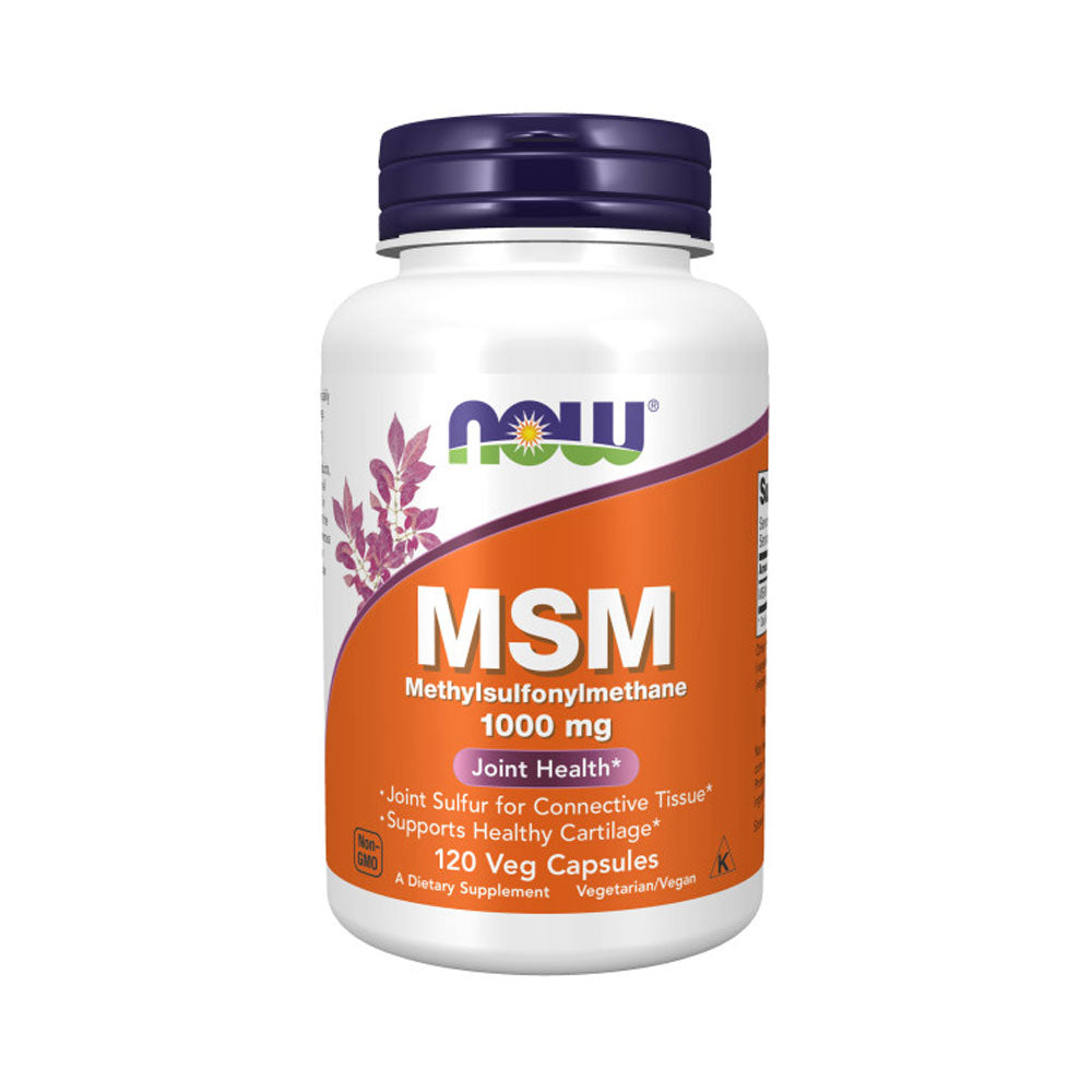 NOW Supplements, MSM (Methylsulfonylmethane) 1,000 mg, Joint Health*, 120 Veg Capsules Vitamins &amp; Supplements NOW Foods USA