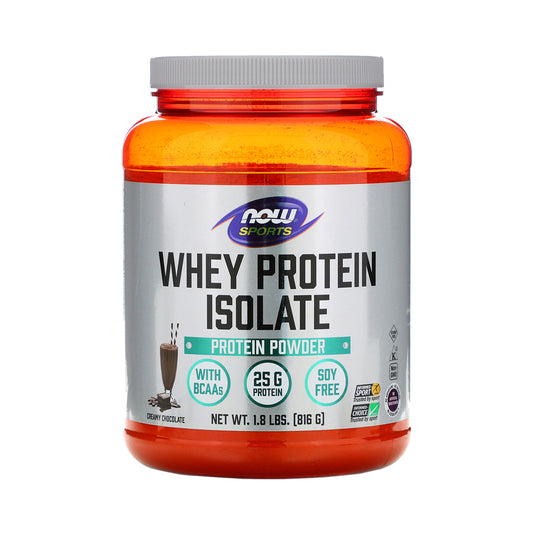NOW Sports Nutrition, Whey Protein Isolate, 25 g With BCAAs, Creamy Chocolate Powder, 1.8-Pound (816 g) - Bloom Concept