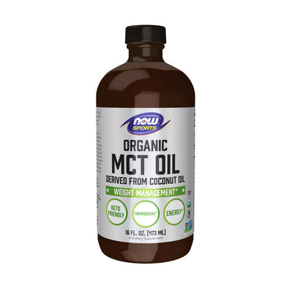 NOW Sports Nutrition, Organic MCT (Medium-chain triglycerides) Oil (in Plastic), 16-Ounce (473 ml) Vitamins &amp; Supplements NOW Foods USA