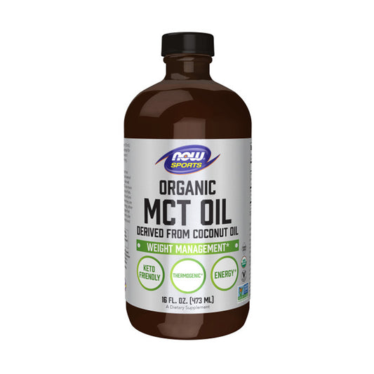 NOW Sports Nutrition, Organic MCT (Medium-chain triglycerides) Oil (in Plastic), 16-Ounce (473 ml) - Bloom Concept
