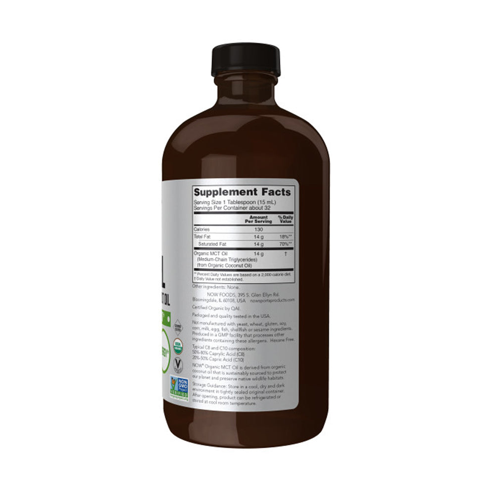 NOW Sports Nutrition, Organic MCT (Medium-chain triglycerides) Oil (in Plastic), 16-Ounce (473 ml) Vitamins &amp; Supplements NOW Foods USA
