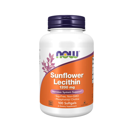 NOW Supplements, Sunflower Lecithin 1200 mg with Phosphatidyl Choline, 100 Softgels - Bloom Concept