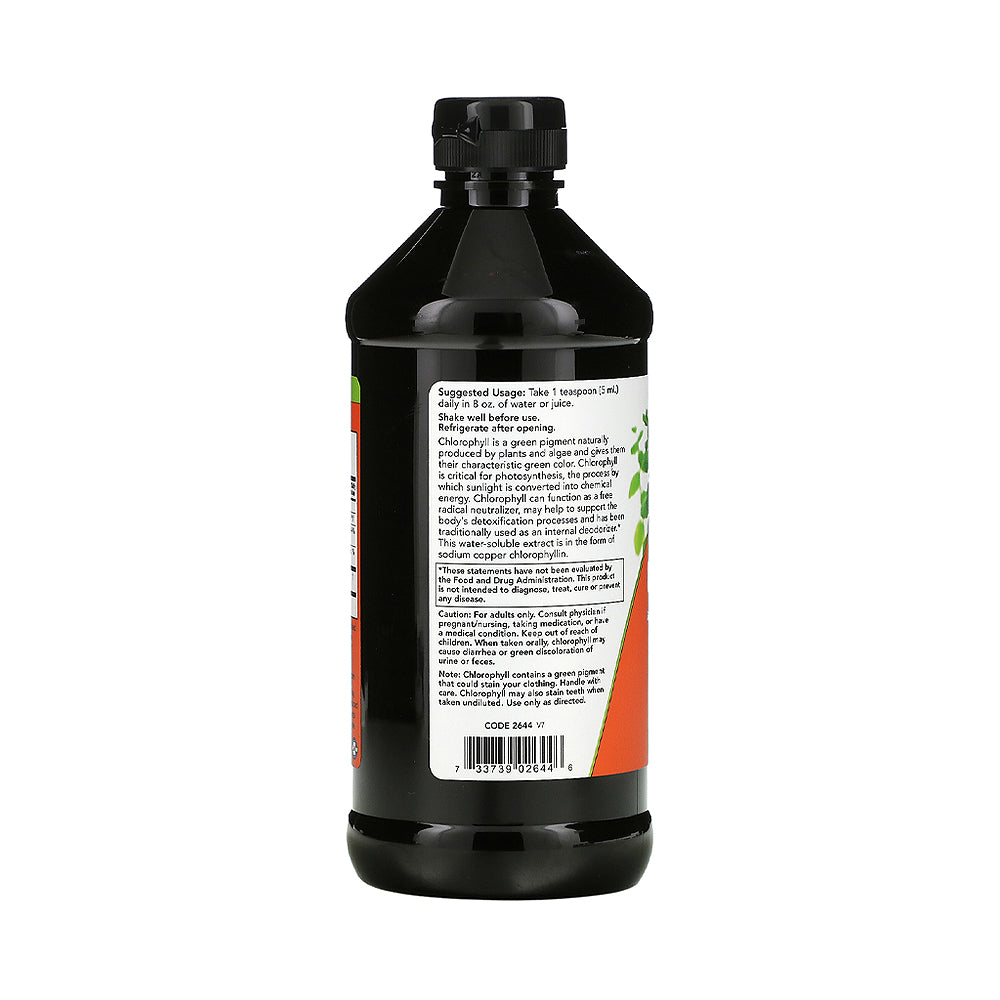NOW Supplements, Liquid Chlorophyll, Super Concentrated, Internal Deodorizer*, Mint Flavor, 16-Ounce - Bloom Concept