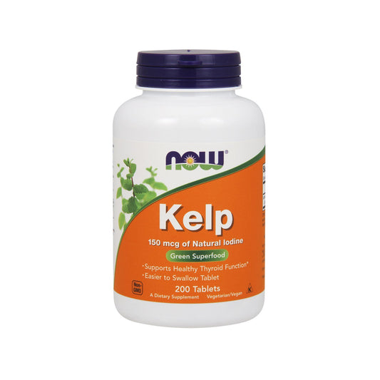 NOW Supplements, Kelp 150 mcg of Natural Iodine, Easier to Swallow Tablet, Super Green, 200 Tablets - Bloom Concept