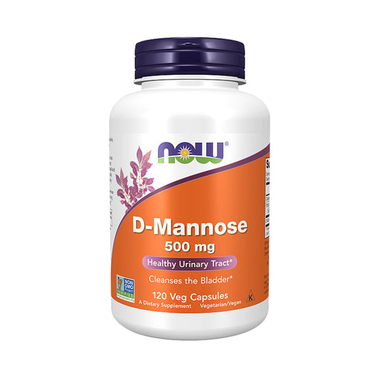 NOW Supplements, D-Mannose 500 mg, Non-GMO Project Verified, Healthy Urinary Tract*, 120 Veg Capsules - Bloom Concept