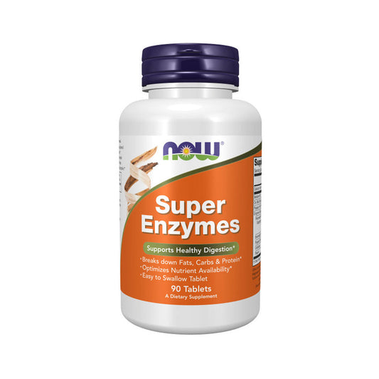 NOW Supplements, Super Enzymes, Formulated with Bromelain, Ox Bile, Pancreatin and Papain, Super Enzymes, 90 Tablets - Bloom Concept