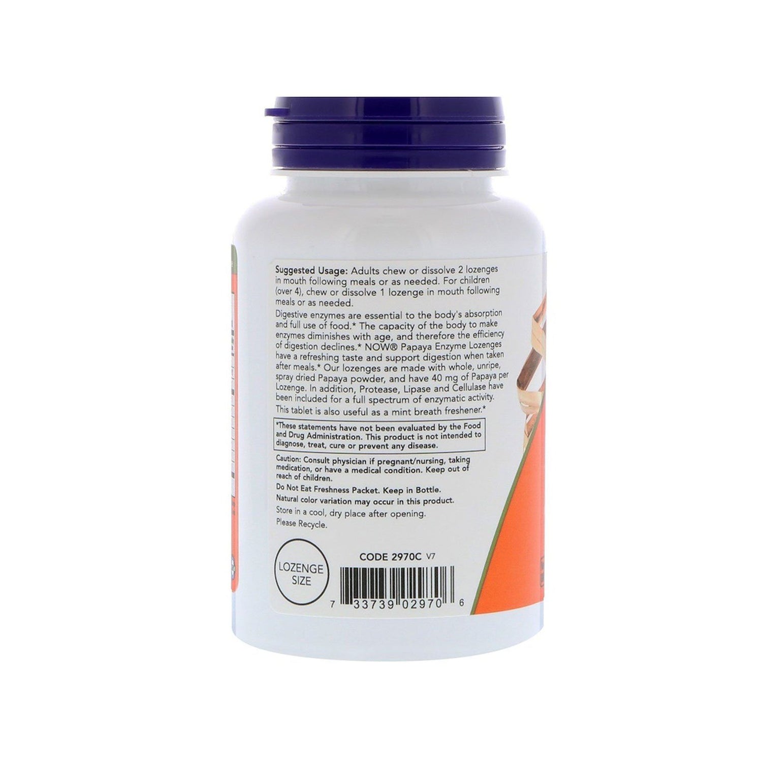 NOW Supplements, Papaya Enzyme with Mint and Chlorophyll, Digestive Support*, 180 Chewable Lozenges - Bloom Concept