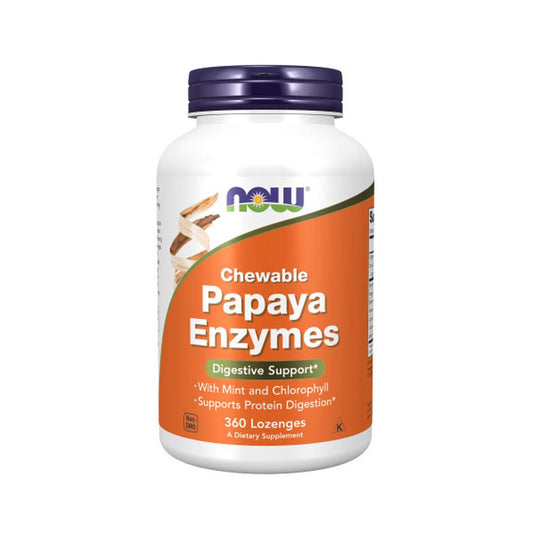 NOW Supplements, Papaya Enzyme with Mint and Chlorophyll, Digestive Support*, 360 Chewable Lozenges - Bloom Concept