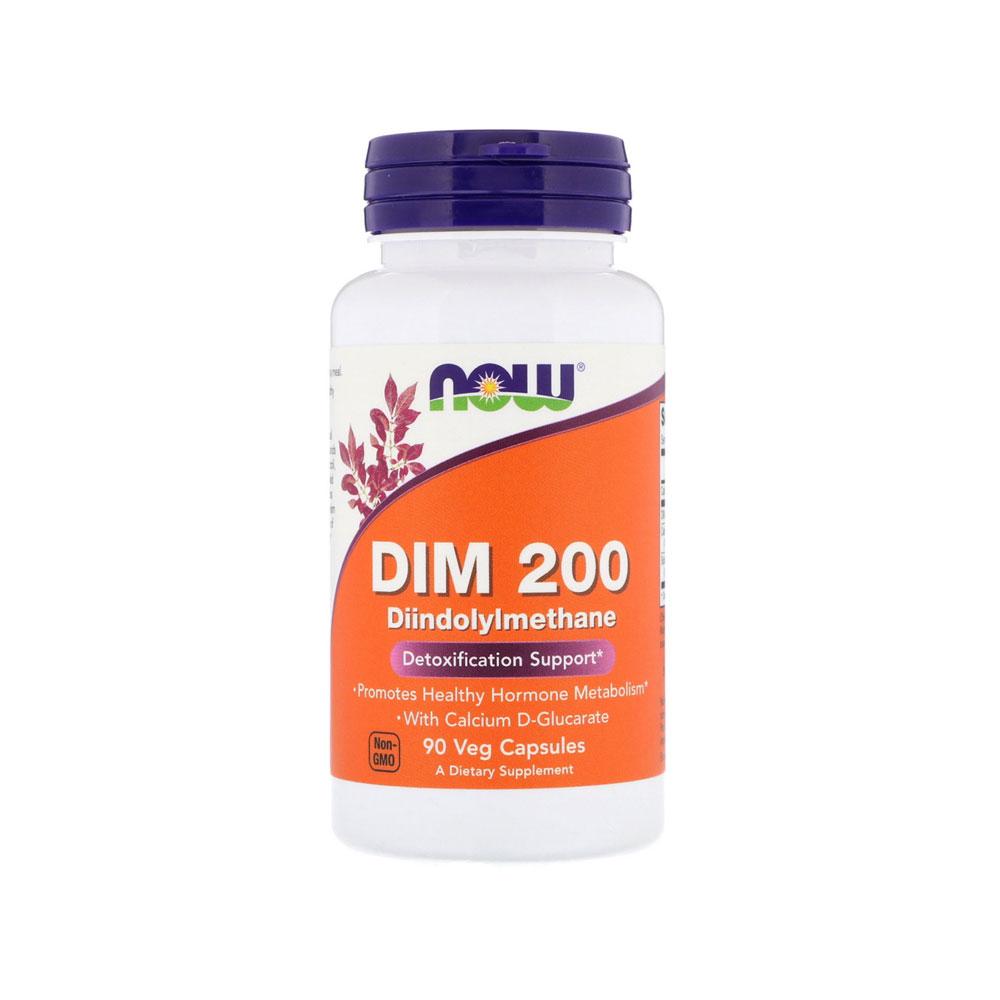 NOW Supplements, DIM 200 (Diindolylmethane) with Calcium D-Glucarate, 90 Veg Capsules - Bloom Concept