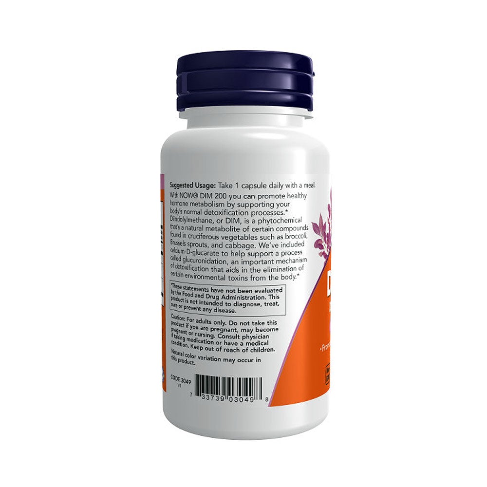 NOW Supplements, DIM 200 (Diindolylmethane) with Calcium D-Glucarate, 90 Veg Capsules - Bloom Concept