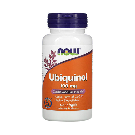 NOW Supplements, Ubiquinol 100 mg, High Bioavailability (the Active Form of CoQ10), 60 Softgels - Bloom Concept