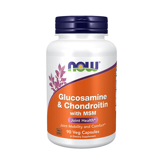 NOW Supplements, Glucosamine & Chondroitin with MSM, Joint Health, Mobility and Comfort*, 90 Veg Capsules - Bloom Concept