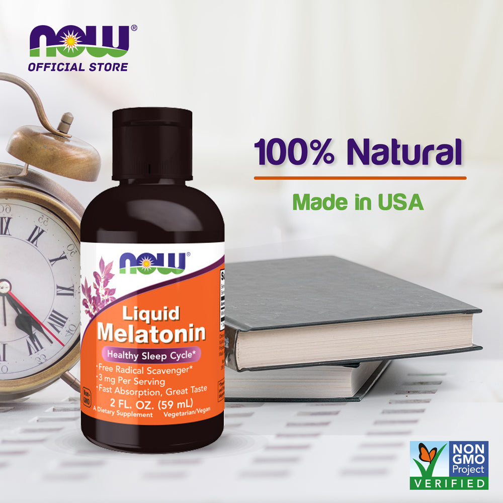 NOW Supplements, Liquid Melatonin, 3 mg Per Serving, Fast Absorption and Great Taste, 2-Ounces(59 ml) Vitamins &amp; Supplements NOW Foods USA