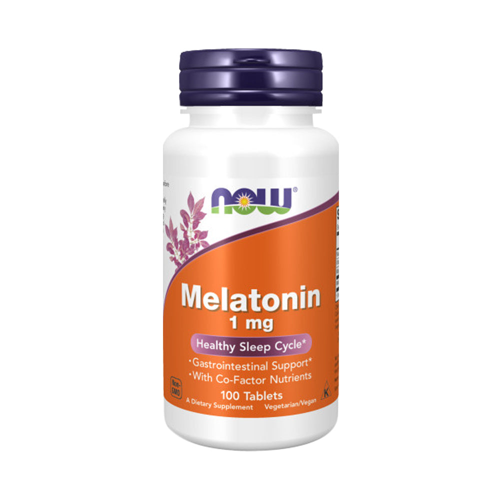 NOW Supplements, Melatonin 1 mg, with Co-Factor Nutrients, Healthy Sleep Cycle*, 100 Tablets - Bloom Concept