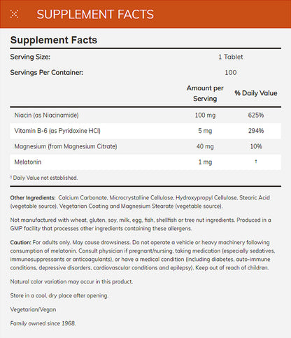 NOW Supplements, Melatonin 1 mg, with Co-Factor Nutrients, Healthy Sleep Cycle*, 100 Tablets Vitamins &amp; Supplements NOW Foods USA