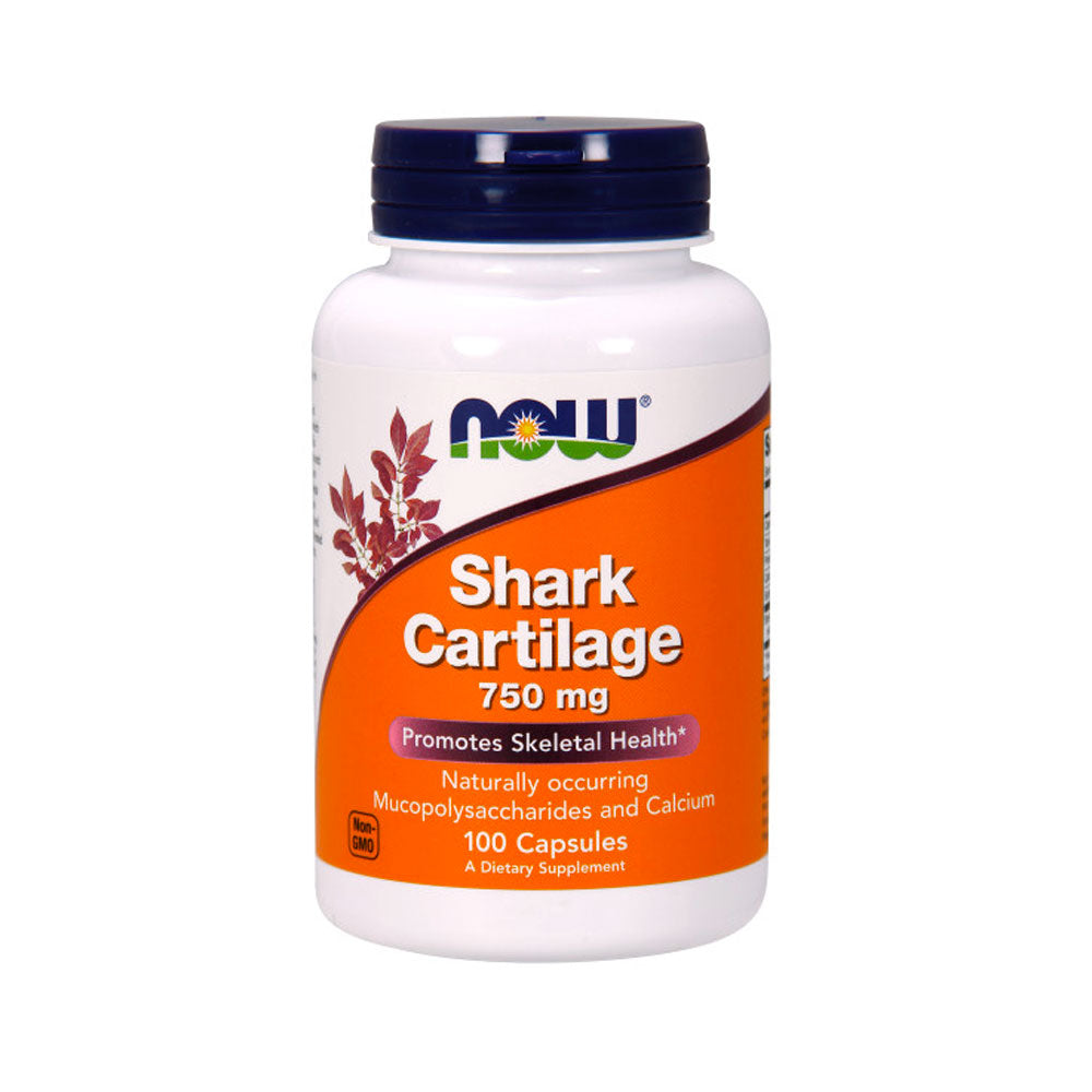 NOW Supplements, Shark Cartilage 750 mg with Naturally occurring Mucopolysaccharides and Calcium, 100 Capsules - Bloom Concept
