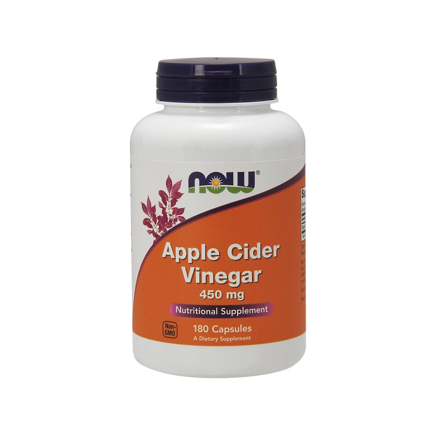 NOW Supplements, Apple Cider Vinegar 450 mg, Derived from Fermentation of Sweet Apple Cider, 180 Veg Capsules - Bloom Concept