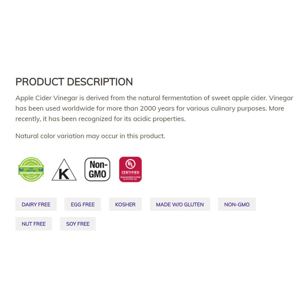 NOW Supplements, Apple Cider Vinegar 450 mg, Derived from Fermentation of Sweet Apple Cider, 180 Veg Capsules - Bloom Concept