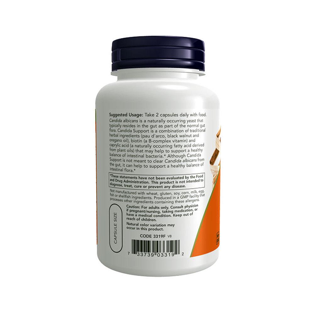 NOW Supplements, Candida Support with Pau D'Arco, Oregano Oil, Black Walnut & Caprylic Acid, 180 Veg Capsules - Bloom Concept