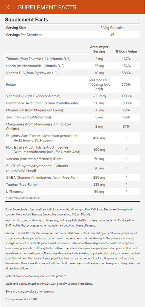NOW Supplements, Mood Support with St. John's Wort, Nutrient and Herbal Extracts, 90 Veg Capsules - Bloom Concept