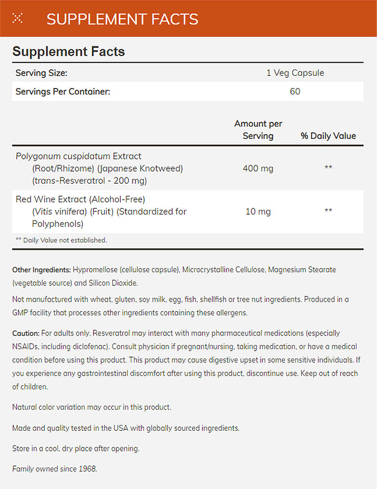 NOW Supplements, Natural Resveratrol 200 mg with Red Wine Extract, 60 Veg Capsules - Bloom Concept
