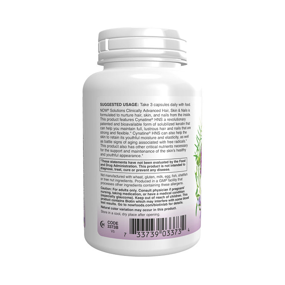 NOW Solutions, Hair, Skin and Nails, Clinically Advanced, Support with Clinically Tested Cynatine, 90 Veg Capsules Vitamins &amp; Supplements NOW Foods USA